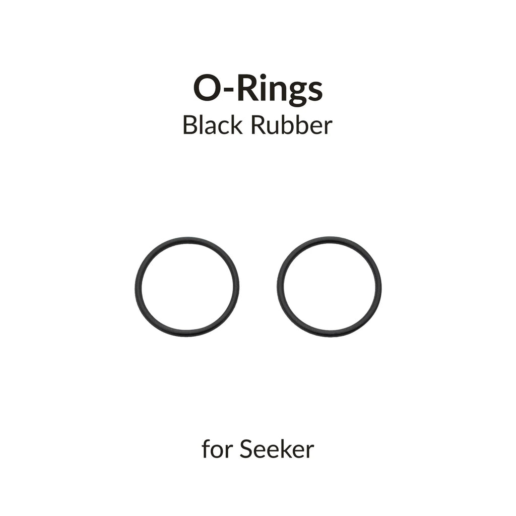 Gaahleri contents card: two slim black rubber o-rings for the Seeker airbrush, on plain white