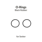 Gaahleri contents card: two slim black rubber o-rings for the Seeker airbrush, on plain white