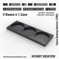 Round to Square Movement Trays Adapters for Tabletop Games
