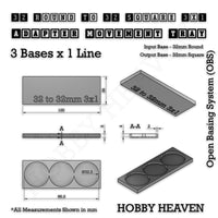 Round to Square Movement Trays Adapters for Tabletop Games
