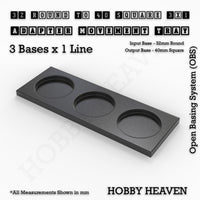 Round to Square Movement Trays Adapters for Tabletop Games
