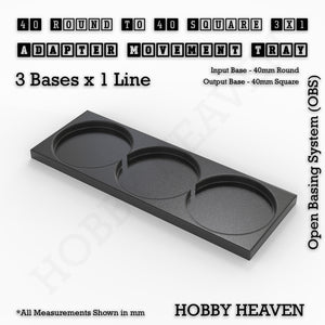 Round to Square Movement Trays Adapters for Tabletop Games