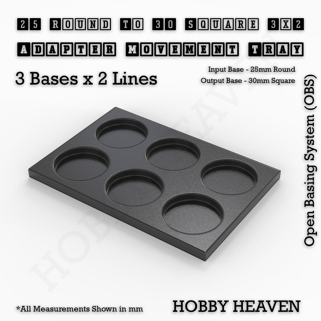 Round to Square Movement Trays Adapters for Tabletop Games