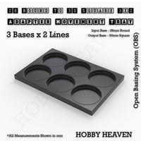 Round to Square Movement Trays Adapters for Tabletop Games

