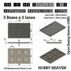 Technical drawing of the 30 to 40 mm square adapter, 3 × 2 formation: 124 × 84 mm overall, 4.8 mm tall.
