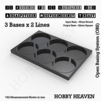 Round to Square Movement Trays Adapters for Tabletop Games
