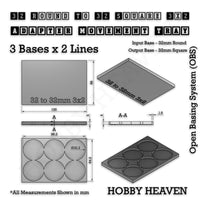 Round to Square Movement Trays Adapters for Tabletop Games
