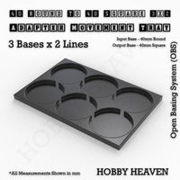 Round to Square Movement Trays Adapters for Tabletop Games
