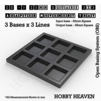 Square and Rectangle Movement Trays Adapters for Tabletop Games
