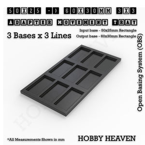 Square and Rectangle Movement Trays Adapters for Tabletop Games