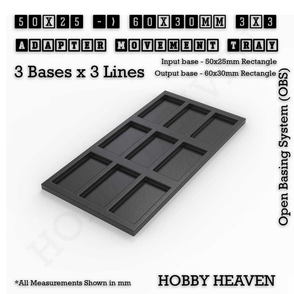 Square and Rectangle Movement Trays Adapters for Tabletop Games