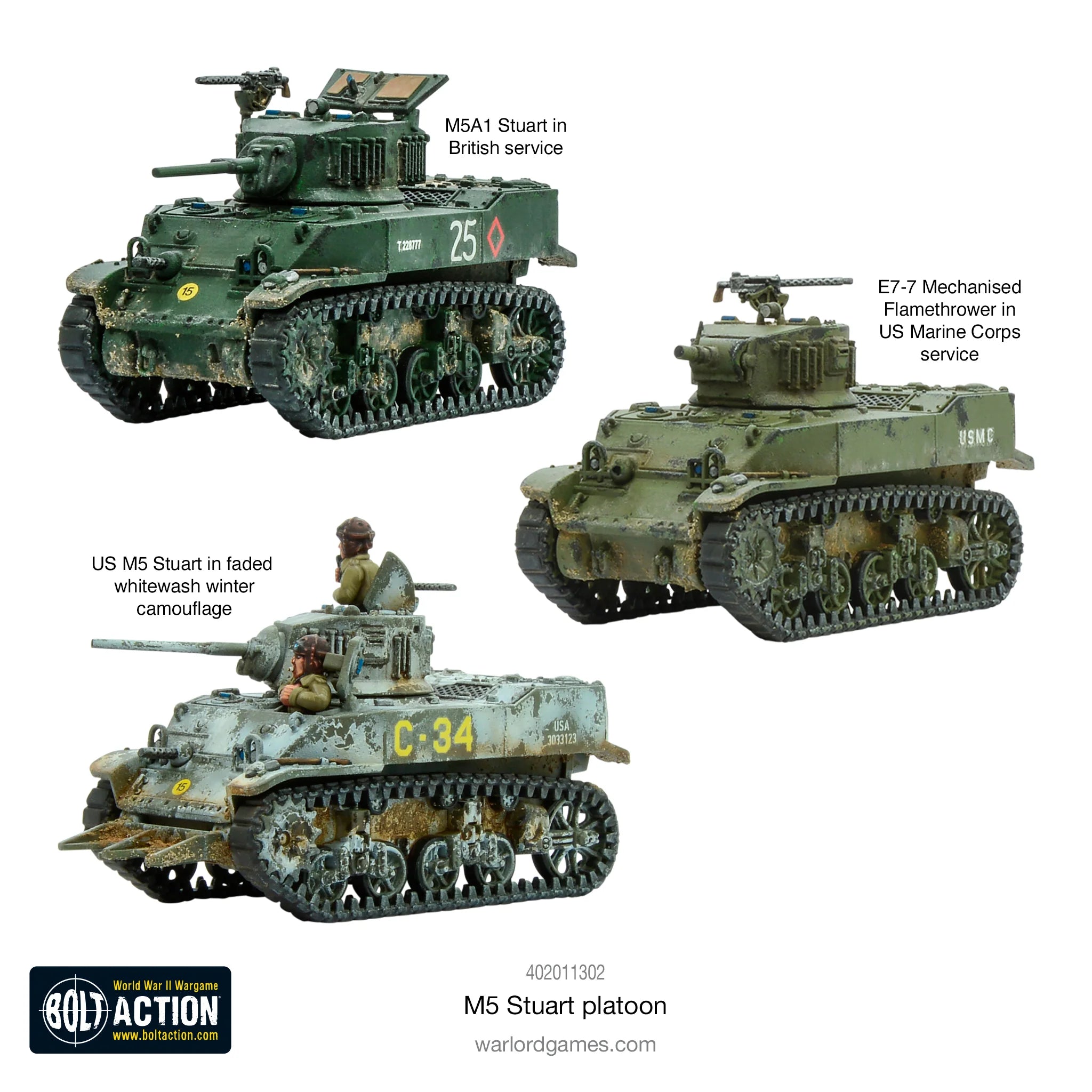 Bolt Action US M5 Stuart Platoon Warlord Games