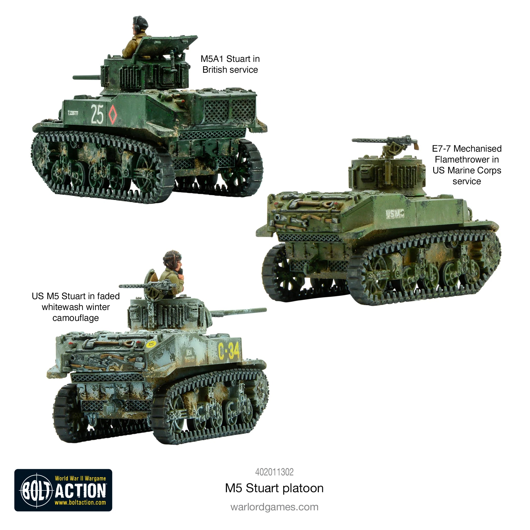 Bolt Action US M5 Stuart Platoon Warlord Games