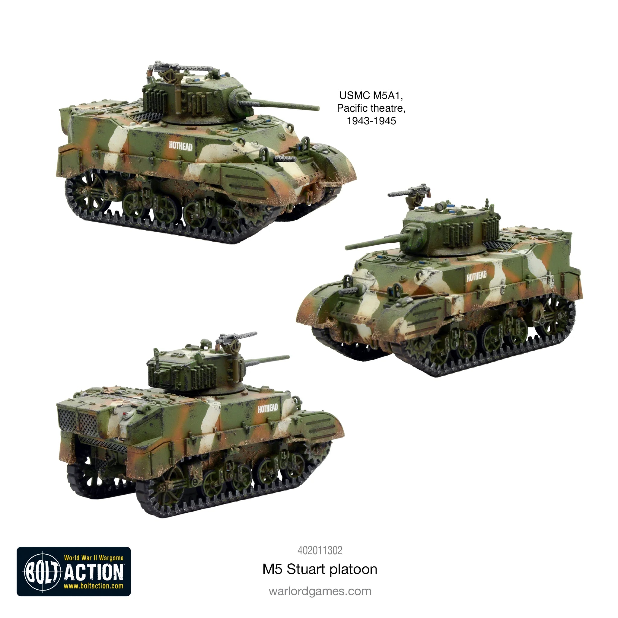 Bolt Action US M5 Stuart Platoon Warlord Games