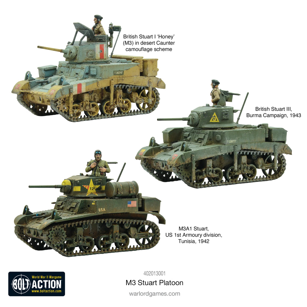 Bolt Action US M3 Stuart Platoon Warlord Games