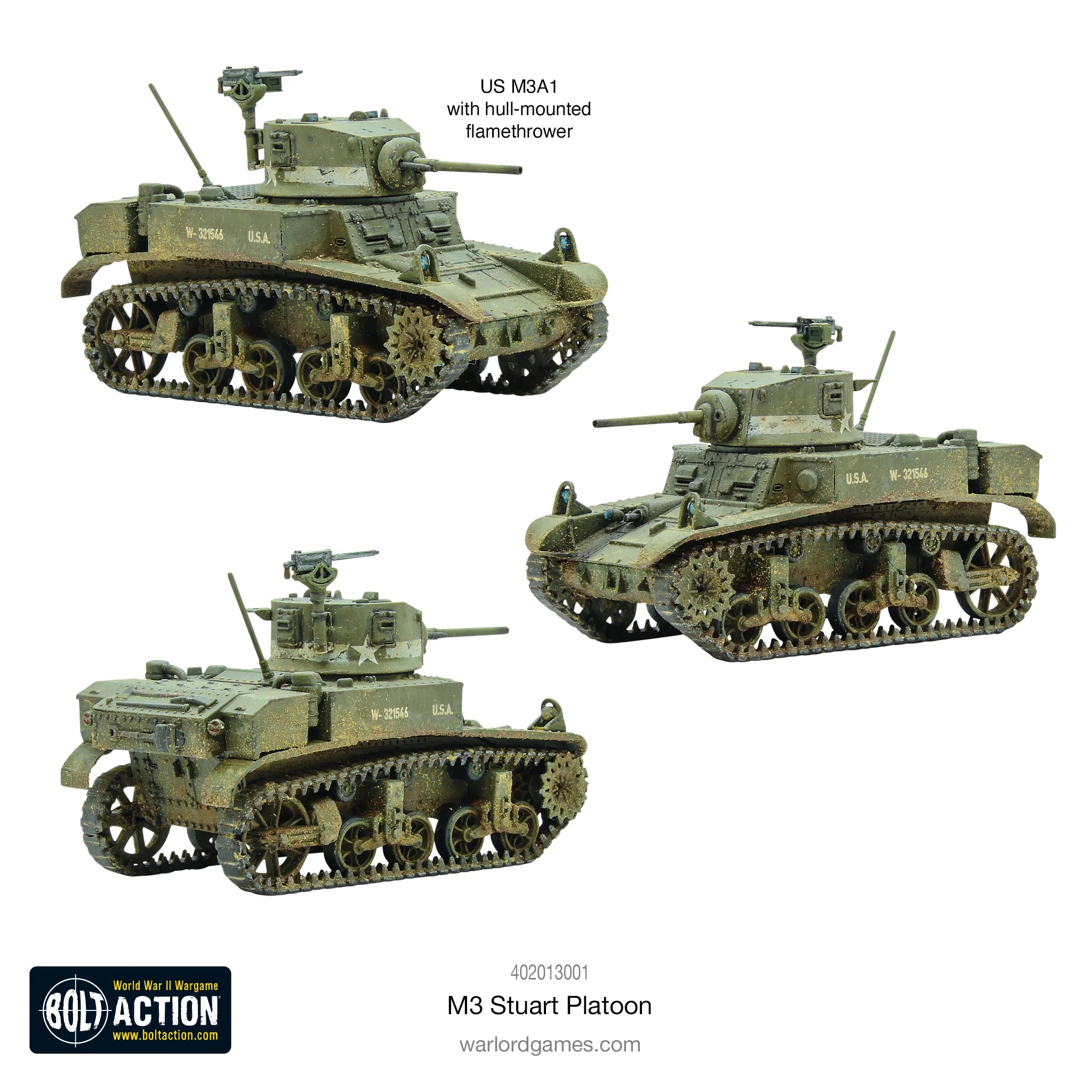 Bolt Action US M3 Stuart Platoon Warlord Games
