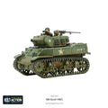 Painted M8 Scott HMC in olive drab from the front quarter, crew in the open turret