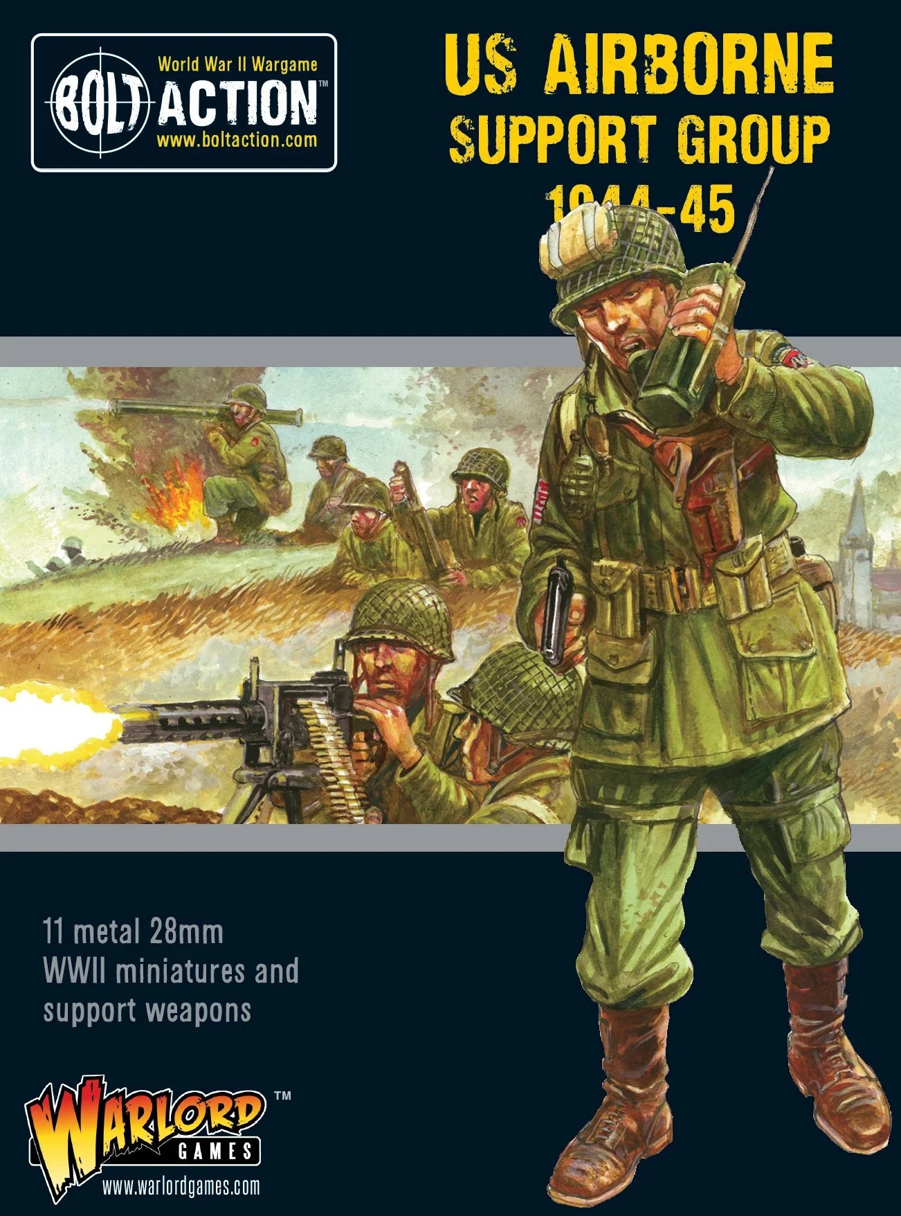 Bolt Action US Airborne Support group ('44-'45) (HQ, Mortar & MMG) Warlord Games