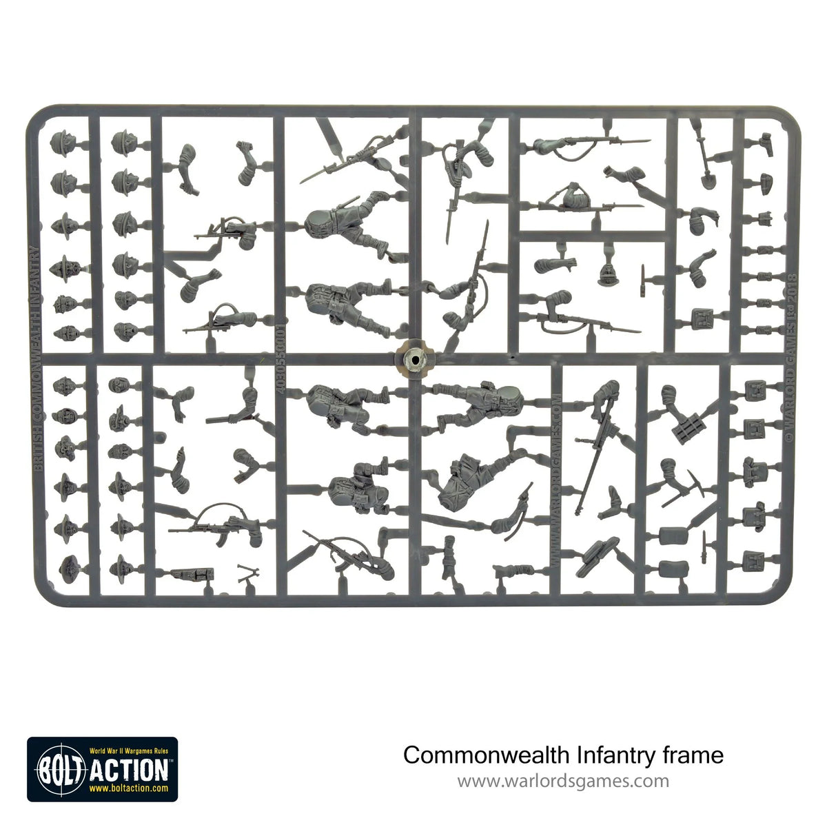 The plastic Commonwealth Infantry frame: heads, bodies, arms and weapons