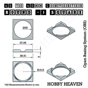 Round to Square Bases Shape and Size Converters 3d Print Full Range