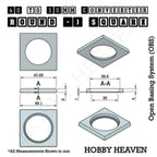 Round to Square Bases Shape and Size Converters 3d Print Full Range