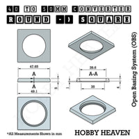 Round to Square Bases Shape and Size Converters 3d Print Full Range
