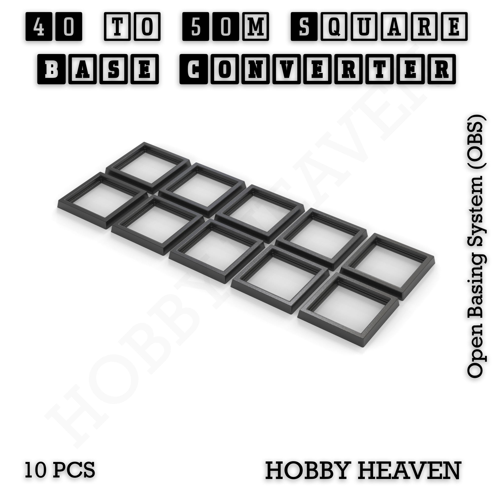 Square to Square Bases Size Converters 3d Print Full Range