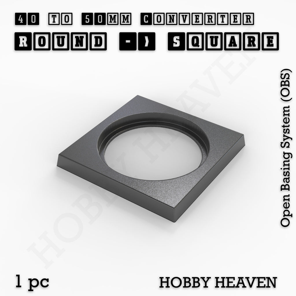 Round to Square Bases Shape and Size Converters 3d Print Full Range