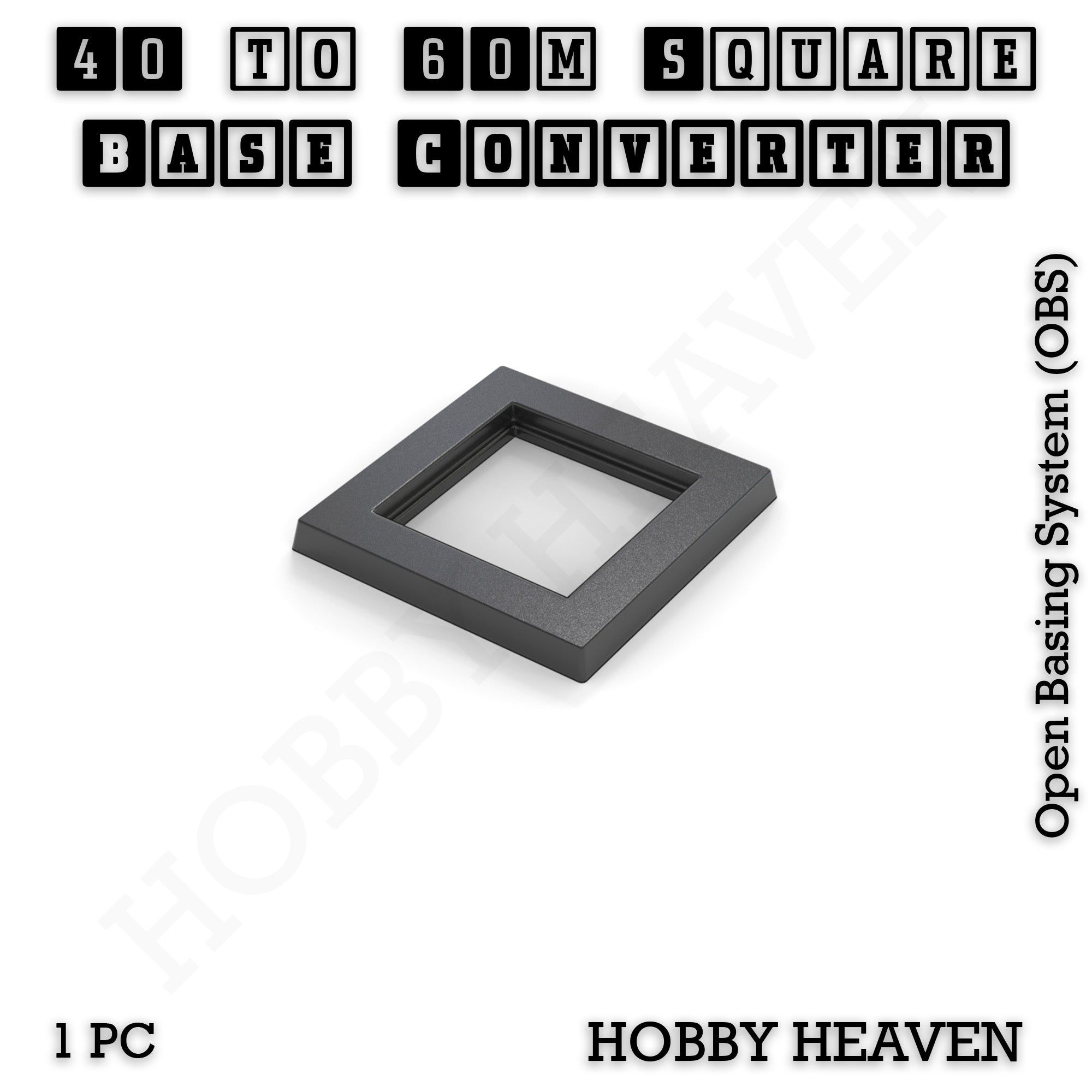 Square to Square Bases Size Converters 3d Print Full Range