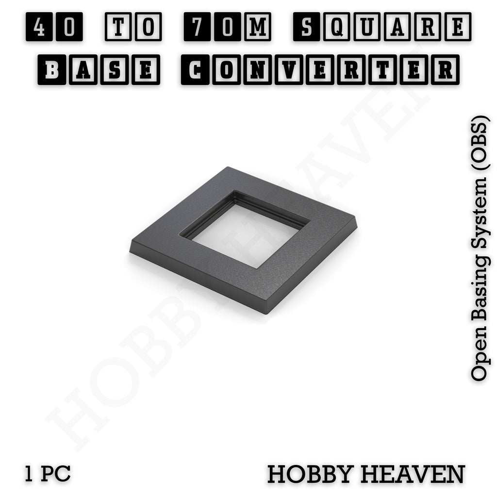 Square to Square Bases Size Converters 3d Print Full Range