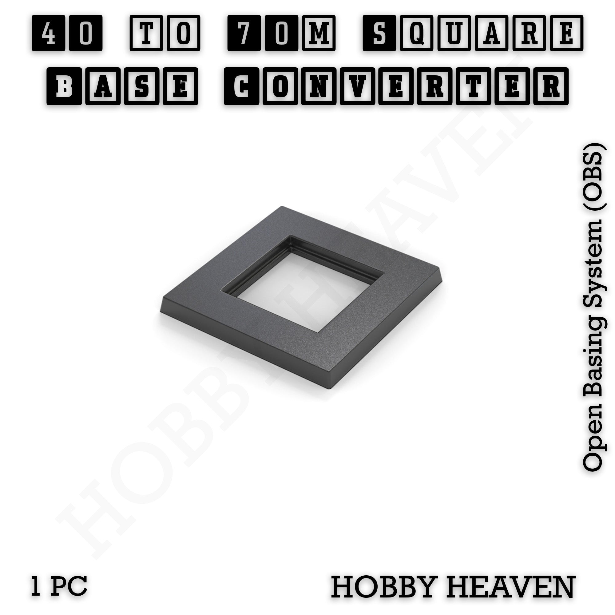 Square to Square Bases Size Converters 3d Print Full Range