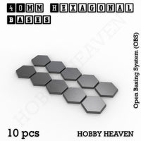 Hexagonal Bases 10mm to 200mm 3d Print Full Range Tabletop Games
