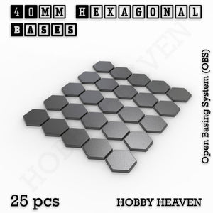 Hexagonal Bases 10mm to 200mm 3d Print Full Range Tabletop Games