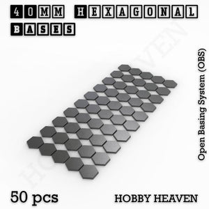 Hexagonal Bases 10mm to 200mm 3d Print Full Range Tabletop Games