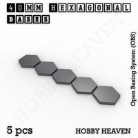 Hexagonal Bases 10mm to 200mm 3d Print Full Range Tabletop Games
