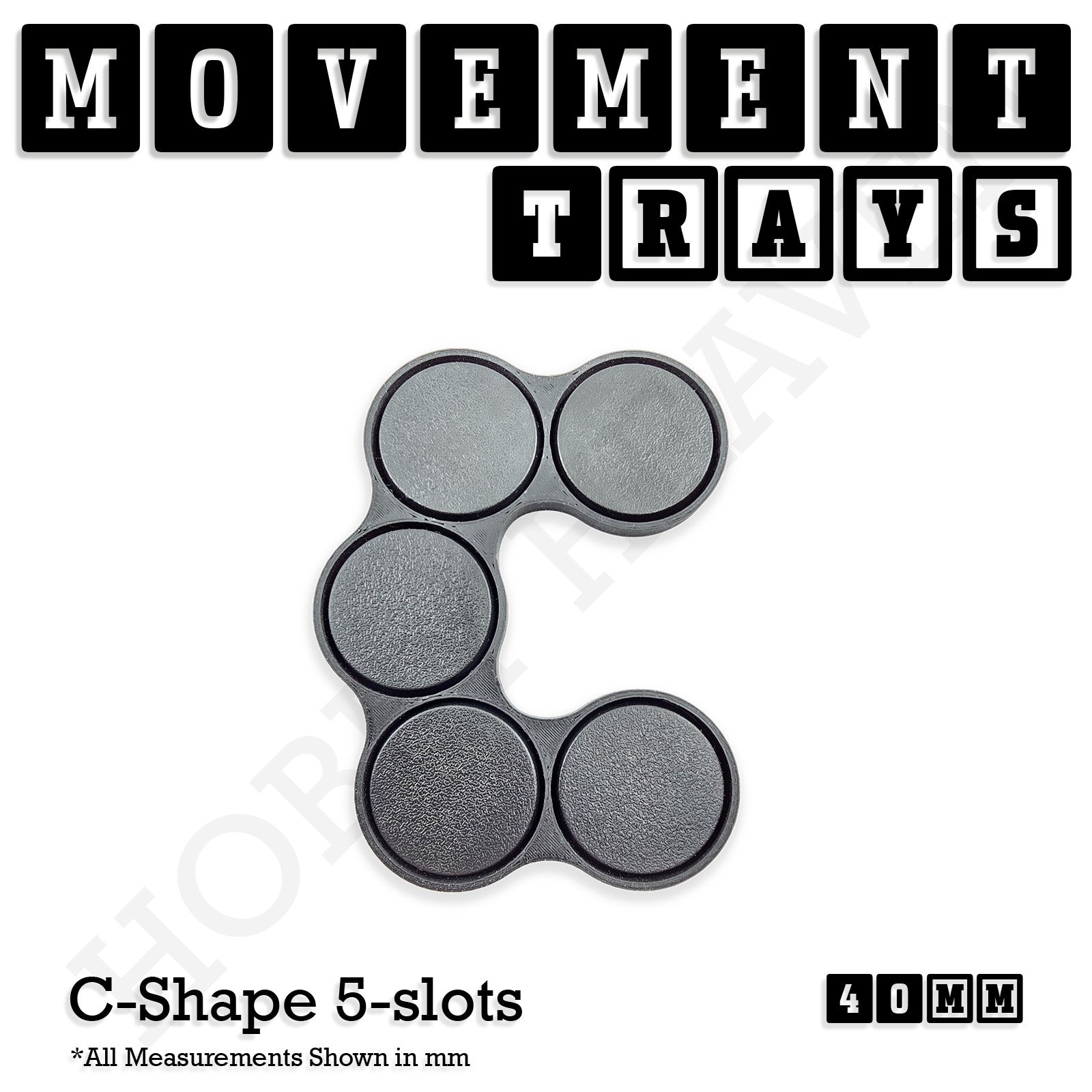 40mm Movement Trays for Miniatures | Tabletop Wargames Compatible | Full Range