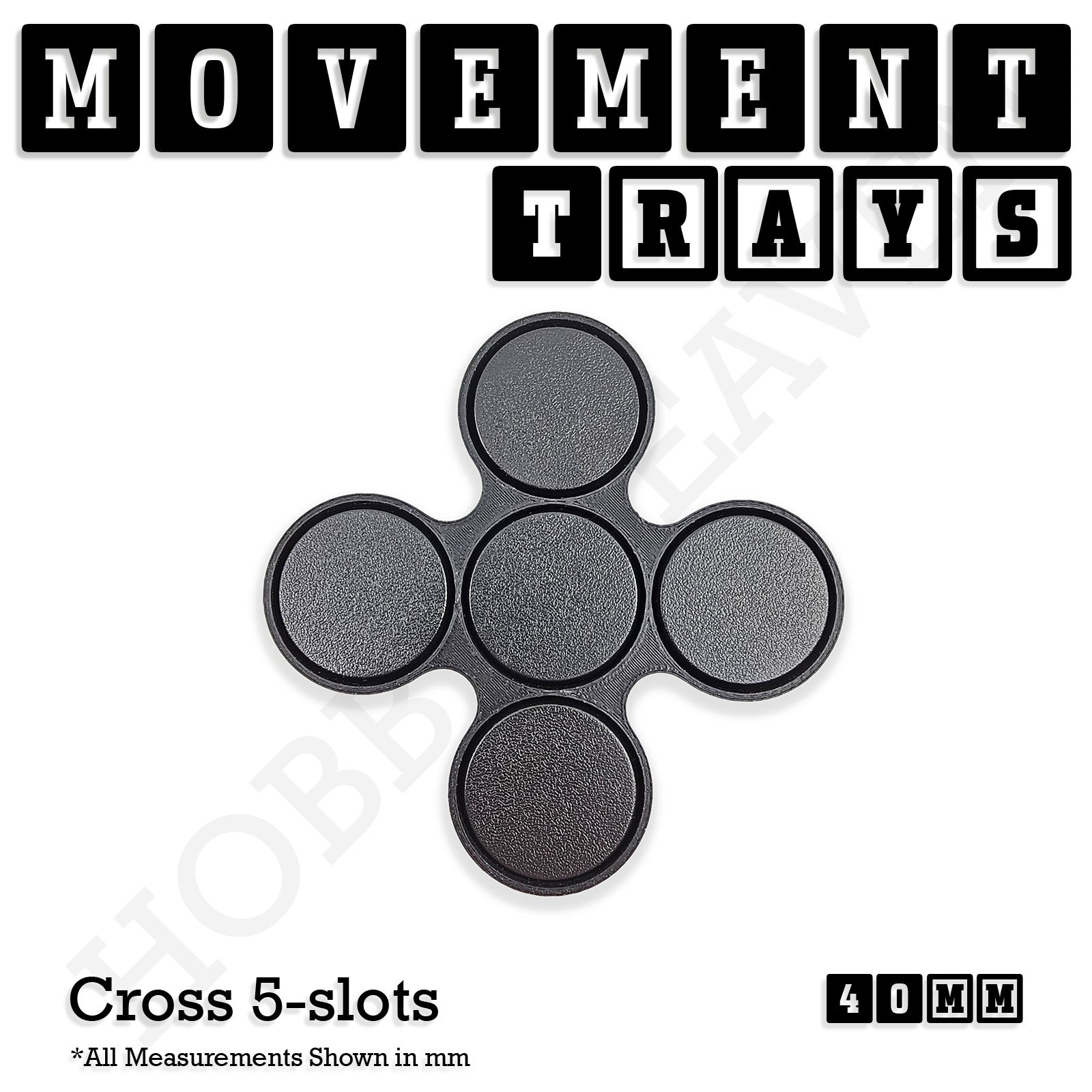 40mm Movement Trays for Miniatures | Tabletop Wargames Compatible | Full Range