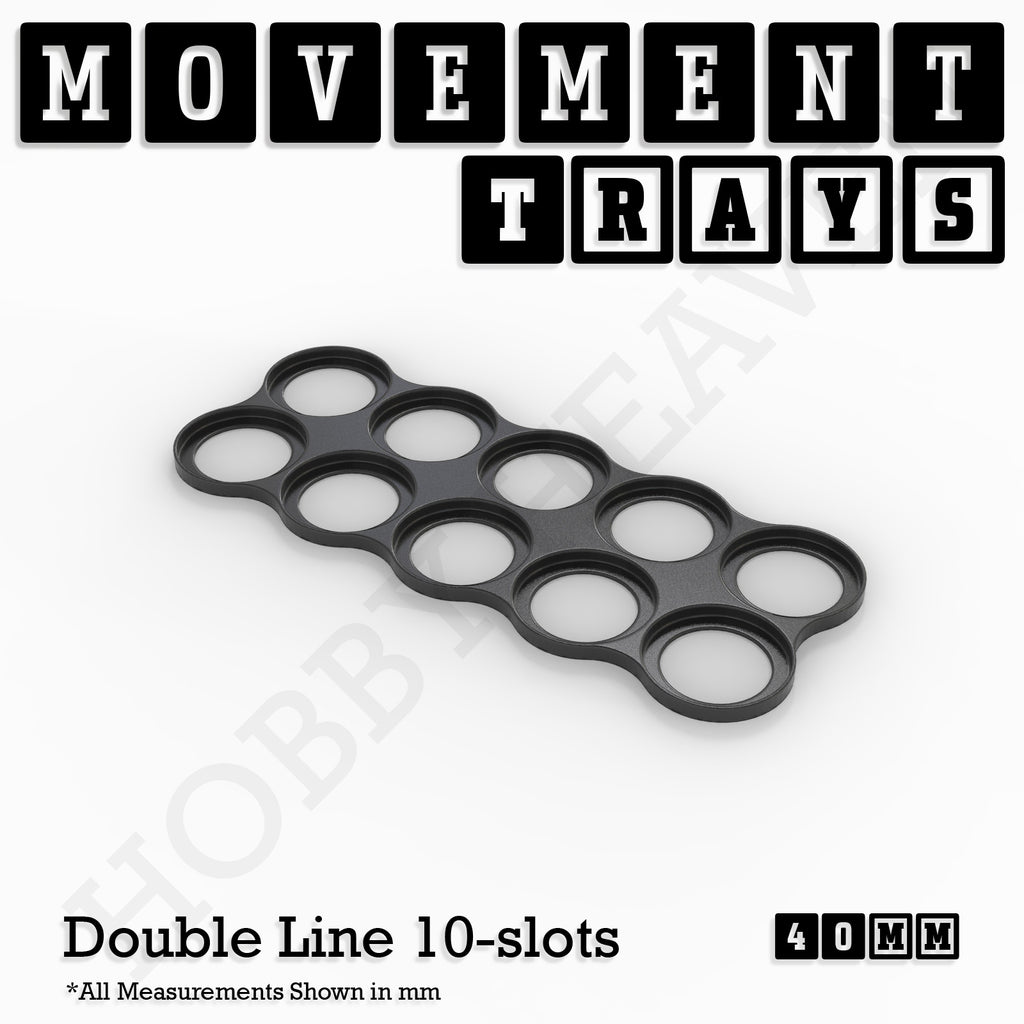 40mm Movement Trays for Miniatures | Tabletop Wargames Compatible | Full Range