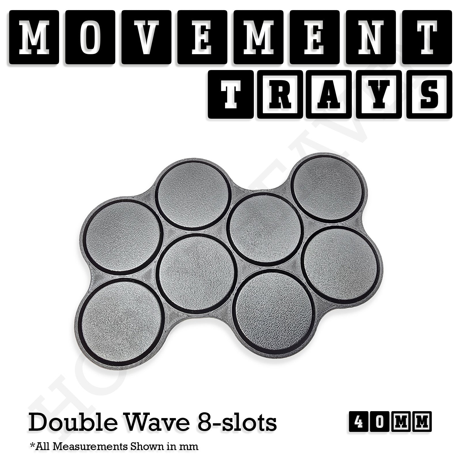40mm Movement Trays for Miniatures | Tabletop Wargames Compatible | Full Range