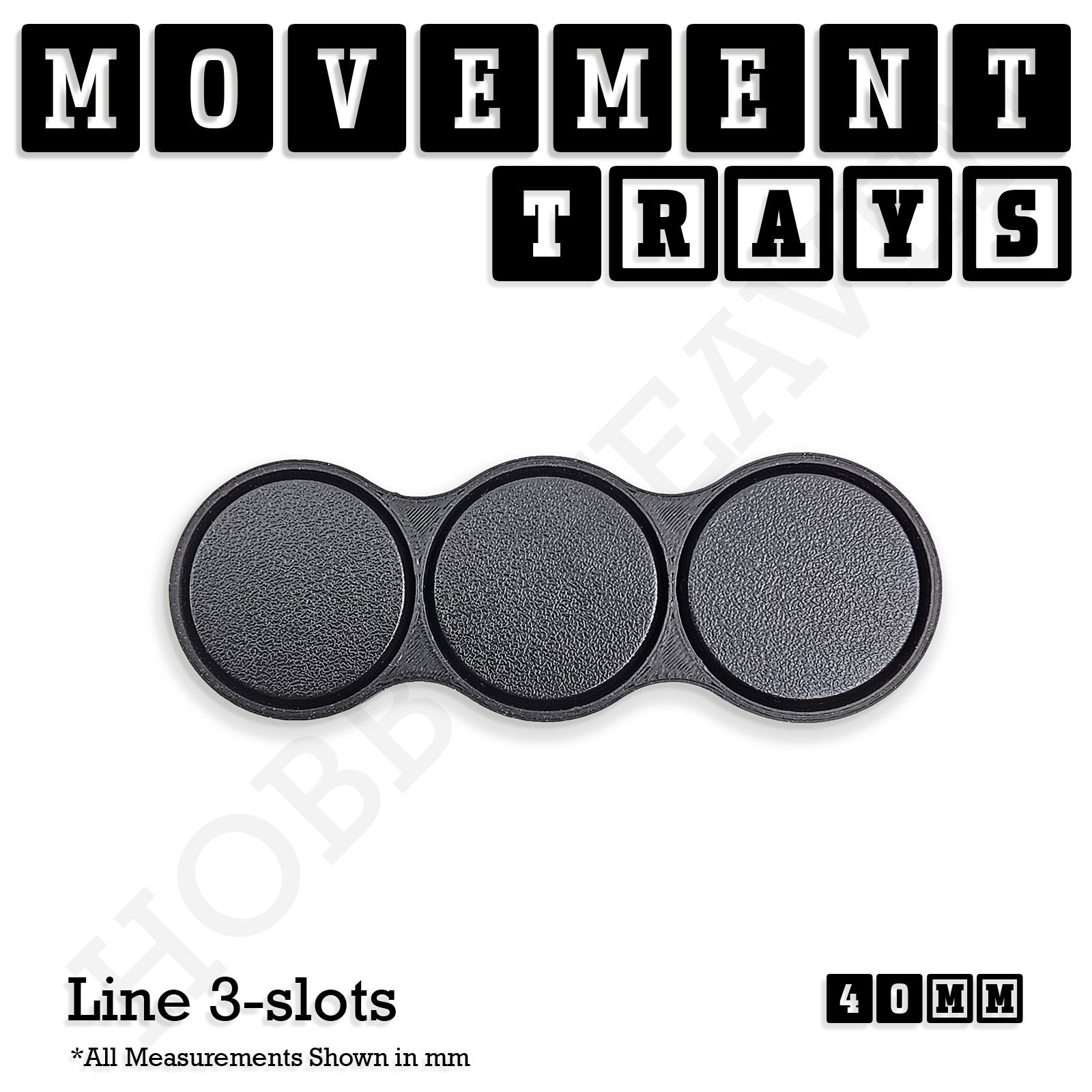40mm Movement Trays for Miniatures | Tabletop Wargames Compatible | Full Range