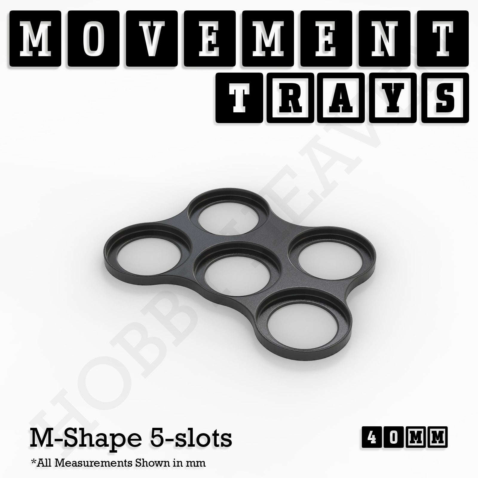 40mm Movement Trays for Miniatures | Tabletop Wargames Compatible | Full Range