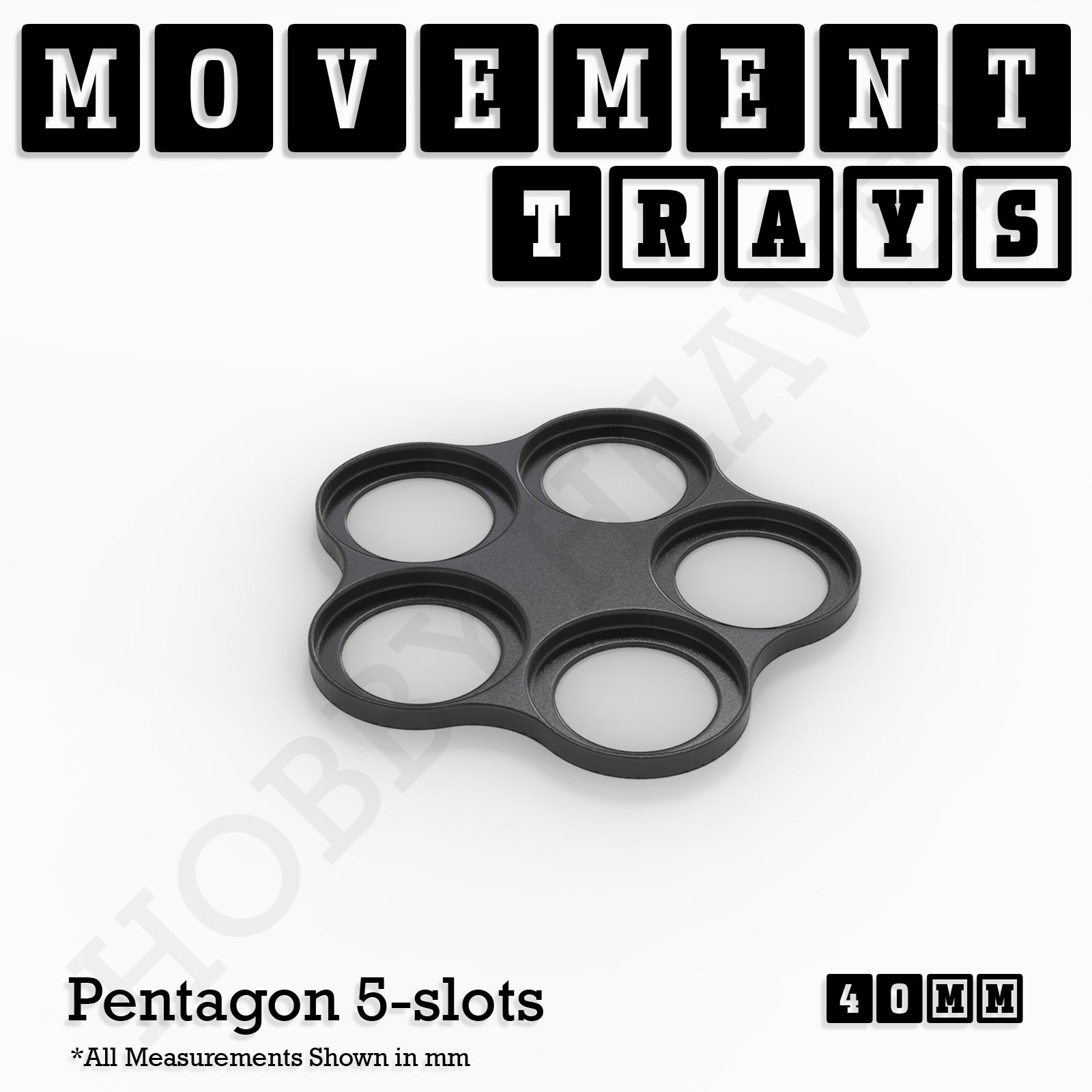 40mm Movement Trays for Miniatures | Tabletop Wargames Compatible | Full Range