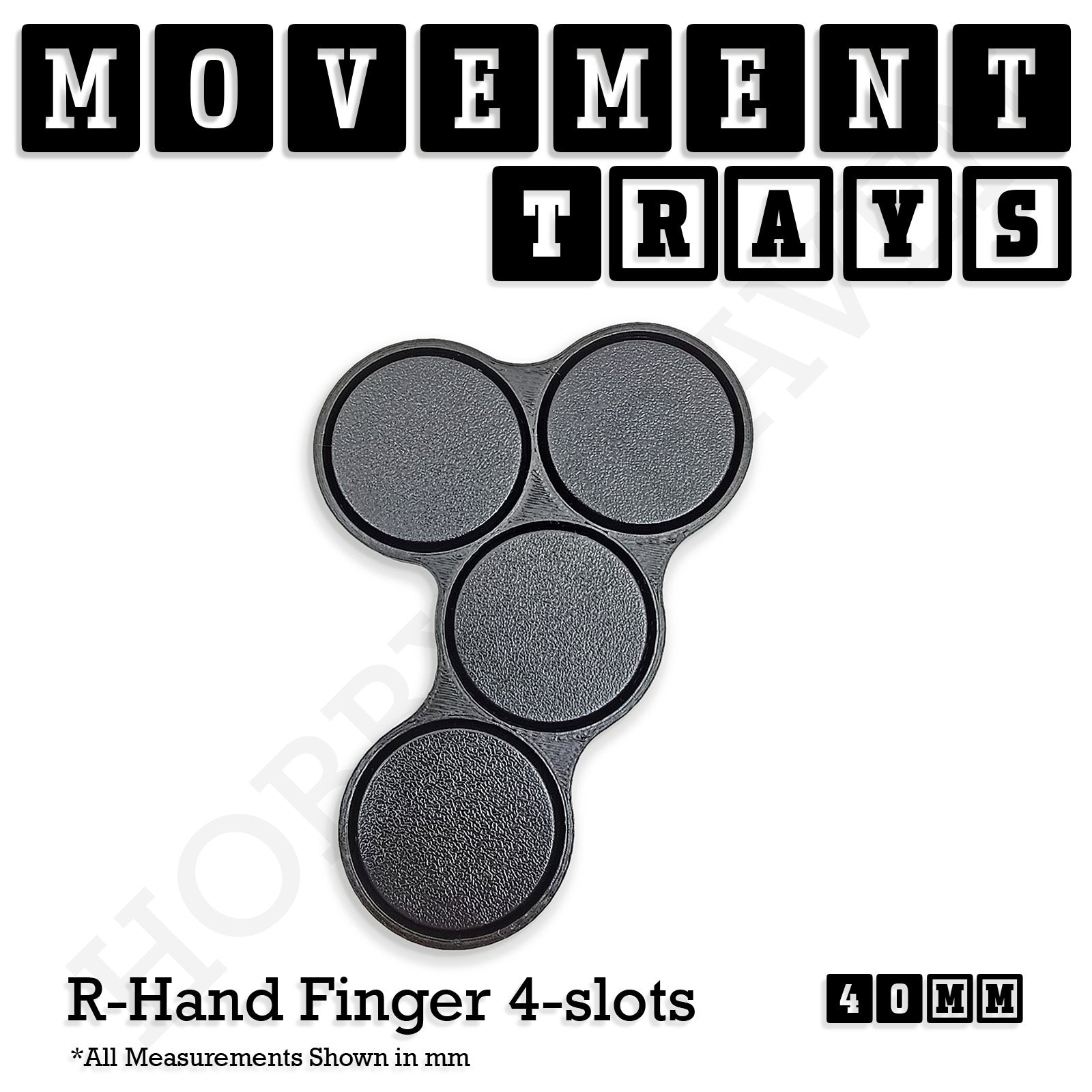 40mm Movement Trays for Miniatures | Tabletop Wargames Compatible | Full Range