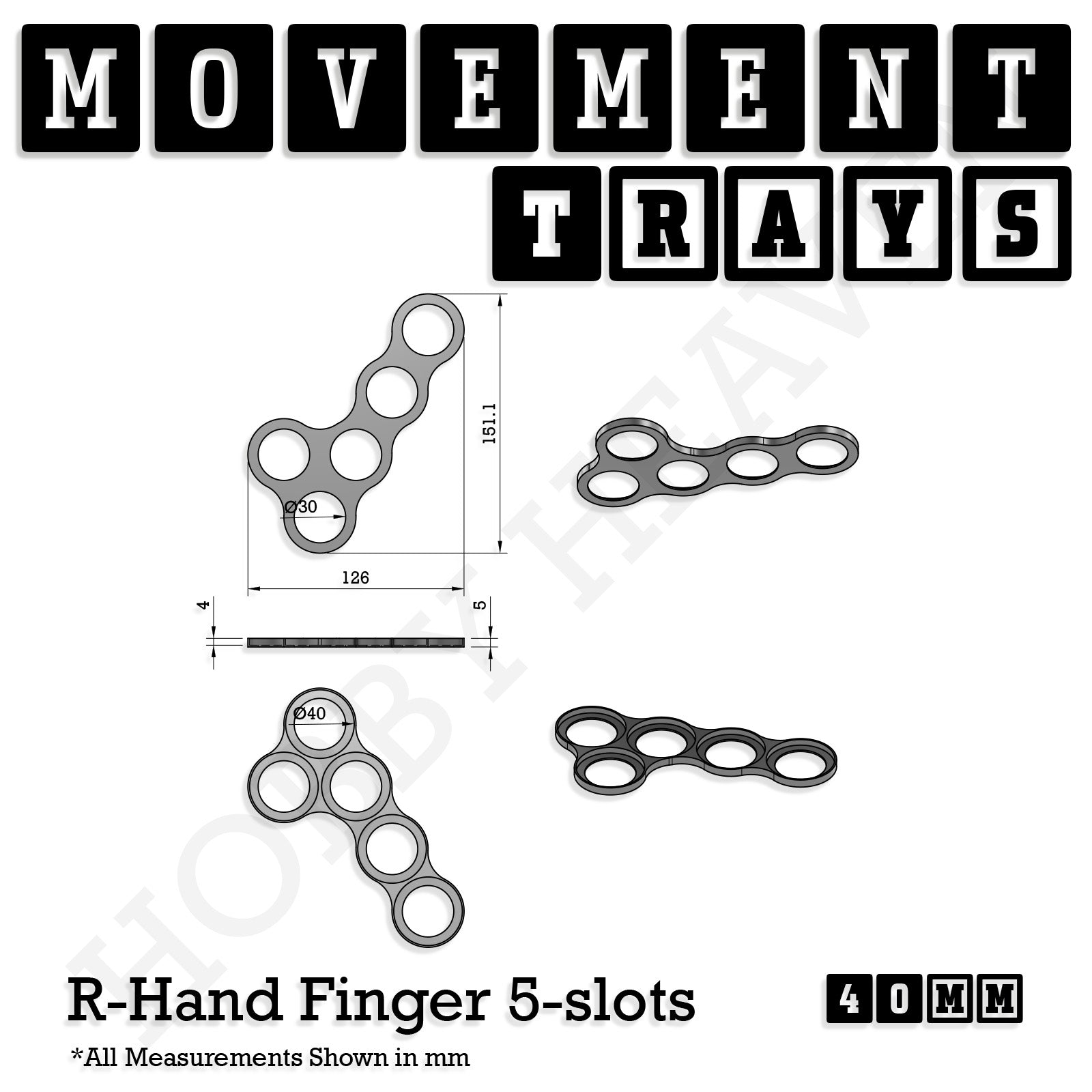 40mm Movement Trays for Miniatures | Tabletop Wargames Compatible | Full Range