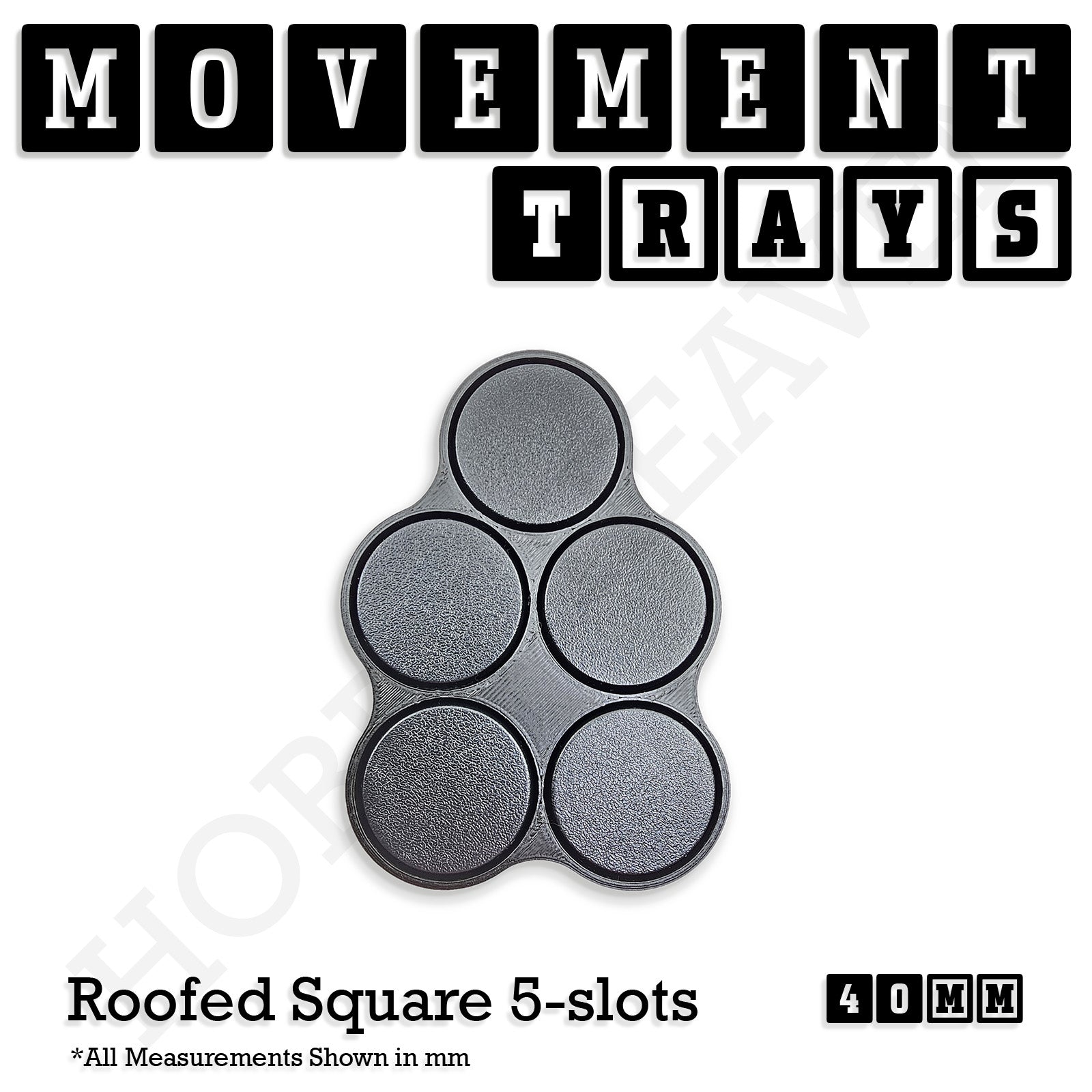 40mm Movement Trays for Miniatures | Tabletop Wargames Compatible | Full Range