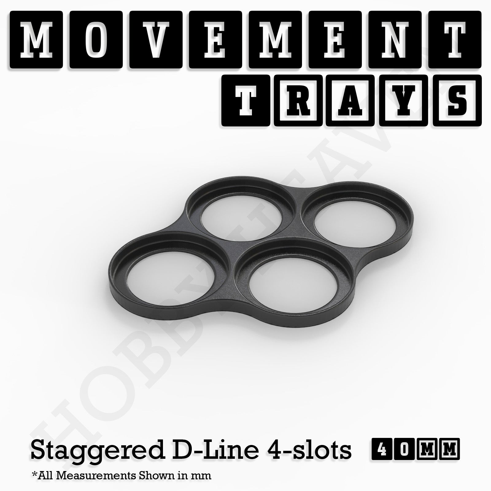 40mm Movement Trays for Miniatures | Tabletop Wargames Compatible | Full Range