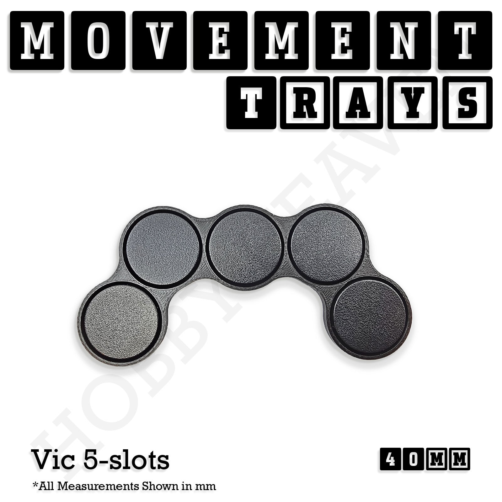 40mm Movement Trays for Miniatures | Tabletop Wargames Compatible | Full Range
