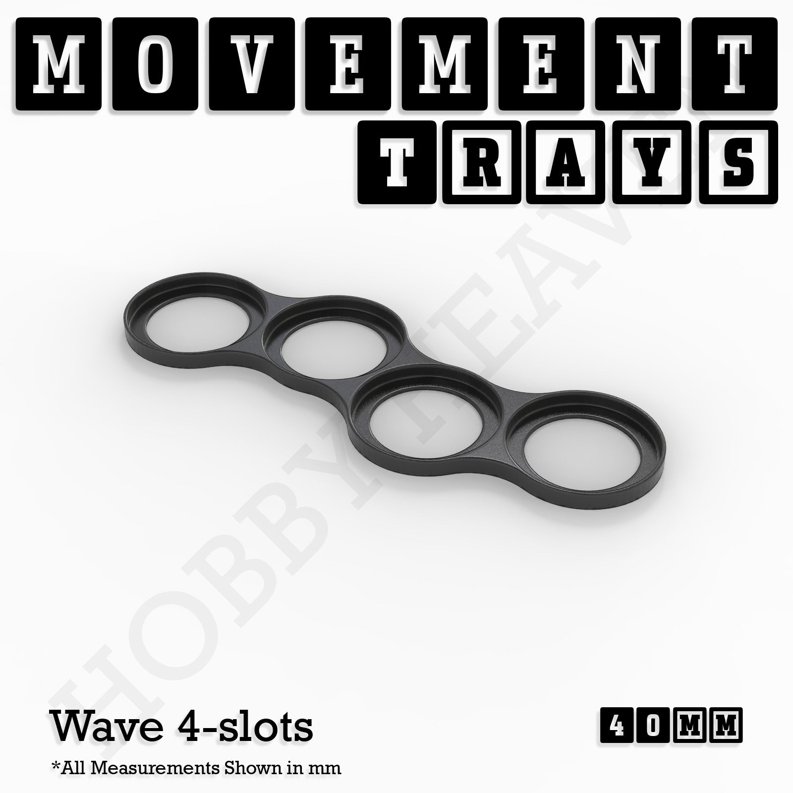 40mm Movement Trays for Miniatures | Tabletop Wargames Compatible | Full Range