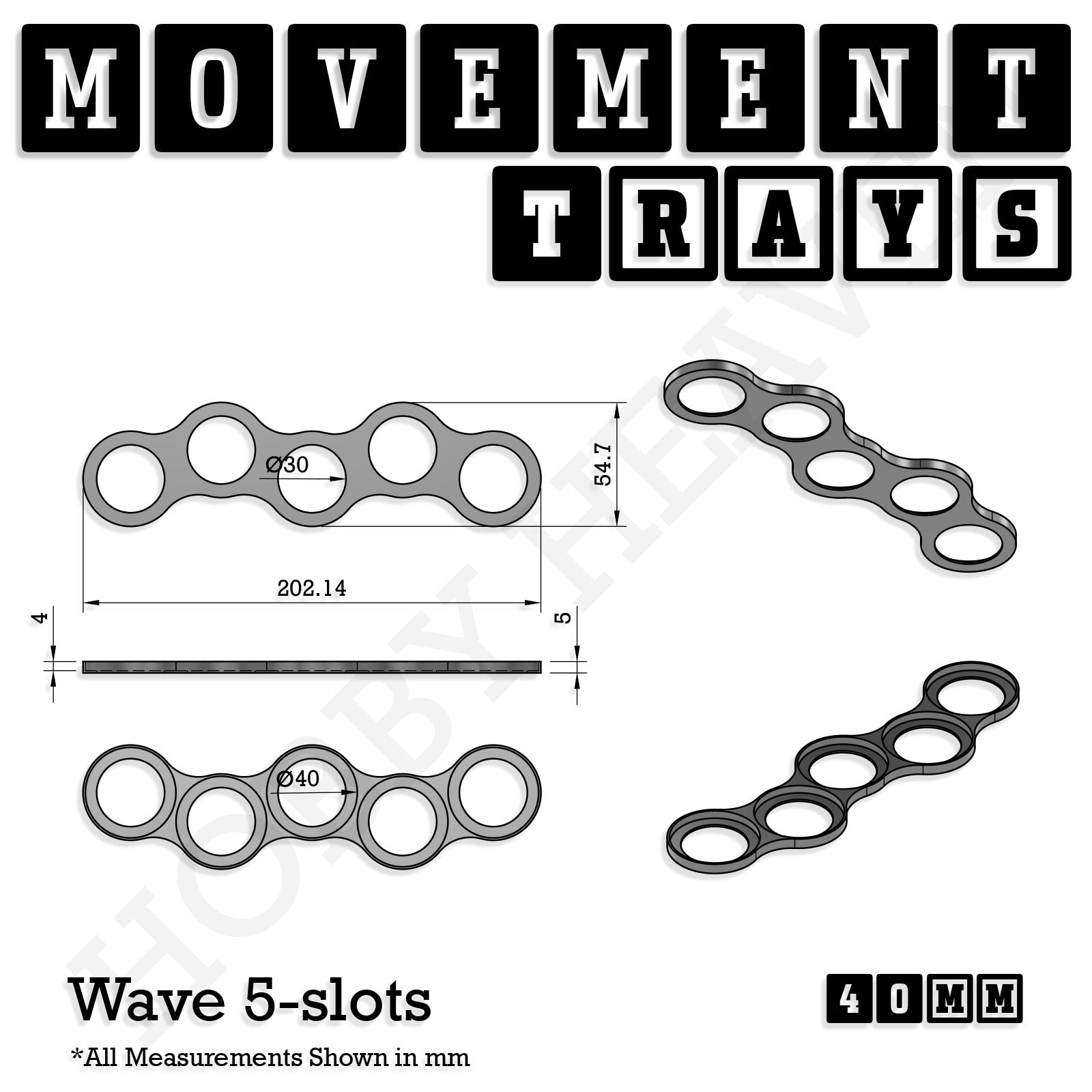 40mm Movement Trays for Miniatures | Tabletop Wargames Compatible | Full Range