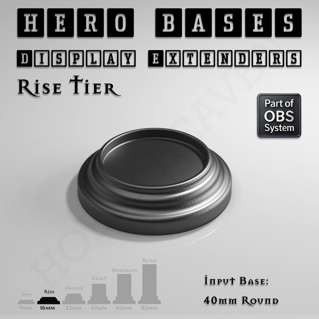 Hero Bases Display Extenders | Round and Ovals | Convert Gaming Bases to Display Bases & Plinths